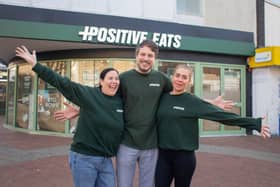 Pictured: Owners Laurence and Lindey Groves with manager, Amy Ingrim (left) outside their new restaurant in Palmerston Road, Southsea on Thursday 1st of February 2024.