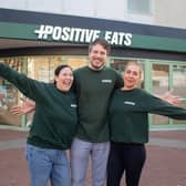 Pictured: Owners Laurence and Lindey Groves with manager, Amy Ingrim (left) outside their new restaurant in Palmerston Road, Southsea on Thursday 1st of February 2024.
