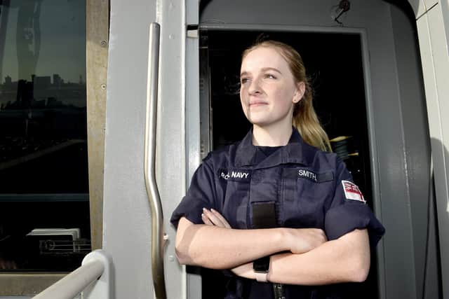 Pictured is: Abbie Smith (20) from Cowplain, AB and will be on her first deployment. Picture: Sarah Standing (010224-6125)