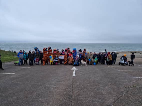 Graeme Lloyd and Tommy Russell completed their 15,000 steps a day challenge throughout January. They were joined by supporters for the last mile.