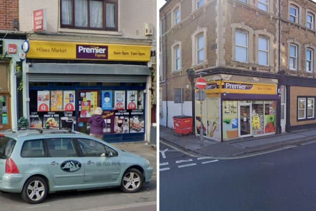 Police said the robberies took place at the Premier Stores in Victoria Road, Southsea, and in London Road, Hilsea. Picture: Google Street View