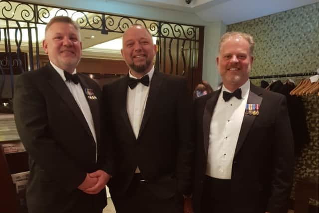 Portsmouth Distillery has received a silver People's Choice Spirit Award for its 1812′ 3 year old Rum.
Pictured: (Left to right) Giles Collighan, Dich Oatley, Vince Noyce