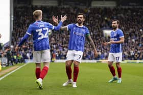 Pompey skipper Marlon Pack celebrates with Paddy Lane against Northampton. Pic: Jason Brown/ProSportsImages