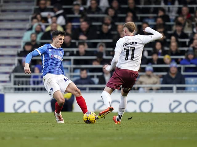 Pompey new boy Tom McIntyre was sent off against Northampton after his arrival from Reading. Pic: Jason Brown.