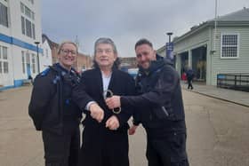 PC Akass and PCSO Natalie were patrolling the Historic Dockyard and met John Altman who played Nick Cotton in EastEnders.

Picture: Portsmouth Police