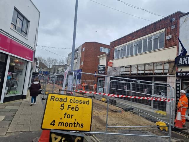 Charlotte Street in Portsmouth City Centre has been shut for workers to create a brand new bus gate.