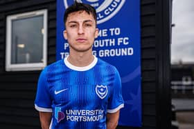 Tom McIntyre signed for Portsmouth from Reading. He won't play against his former club on Saturday. (Image: Portsmouth FC)