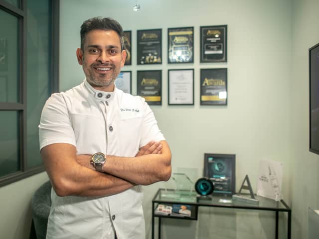 Perfect Skincare Solutions is up for numerous awards

Pictured: Dev Patel at Perfect Skincare Solutions, Fratton, Portsmouth on Wednesday 7th February 2024