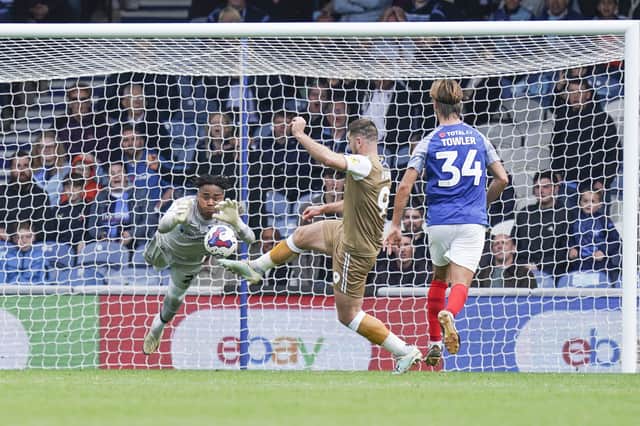 Josh Oluwayemi's final competitive first-team game for Pompey was a 2-2 against Wycombe in May 2023. Picture: Jason Brown/ProSportsImages