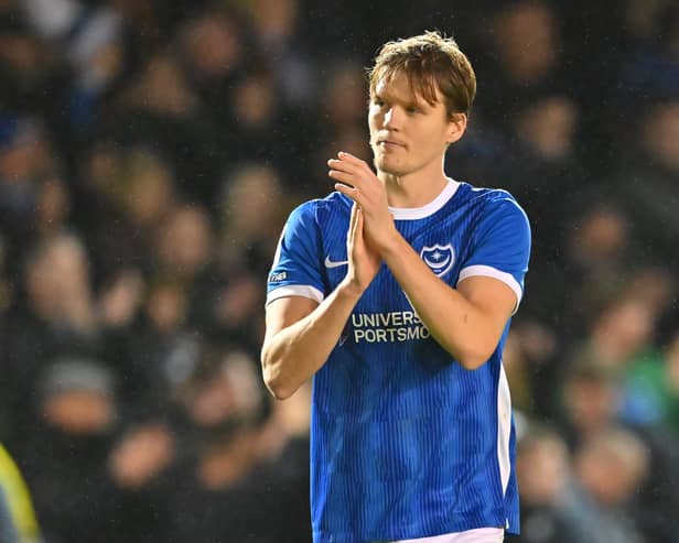 Pompey defender Sean Raggett looks set for an important role in his side's promotion push. Pic: Graham Hunt/ProSportsImages