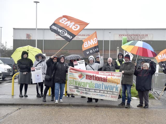 GMB union members at the Asda superstore in Gosport are staging a 24 hour walkout. Pictured at Asda in Dock Road, Gosport, on Friday, February 9, 2024.

Picture: Sarah Standing (090224-6936)