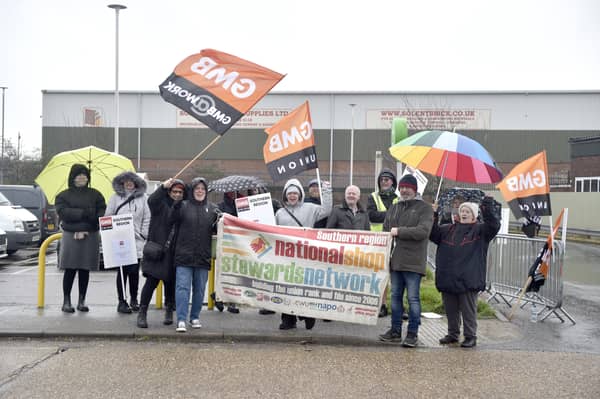 GMB union members at the Asda superstore in Gosport are staging a 24 hour walkout. Pictured at Asda in Dock Road, Gosport, on Friday, February 9, 2024. Picture: Sarah Standing (090224-6936)
