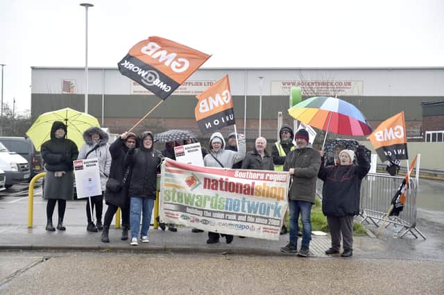 GMB union members at the Asda superstore in Gosport are staging a 24 hour walkout. Pictured at Asda in Dock Road, Gosport, on Friday, February 9, 2024.

Picture: Sarah Standing (090224-6936)