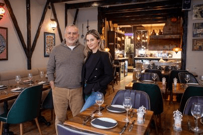 Recommended Eats: Agora in Southsea on 31st January 2024 Pictured: Owner Yilmaz Sener and his daughter, Dilan Sener at Agora restaurant, Southsea 