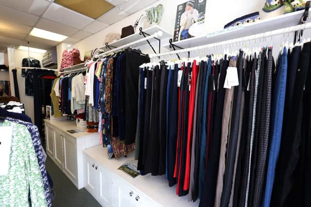 Emsworth clothing shop Karen George is under threat of closure due to cost of living pressures and a poor winter season. Owner Karen Hall has launched a "rescue mission" half price sale in a desperate bid to save the business ahead of its 7th anniversary. Pictured is owner Karen Hall in the shop.

Monday 12th February 2024.

Picture: Sam Stephenson.