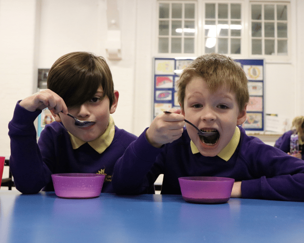 Penbridge Junior School receives £1,000 Kellogg’s grant towards breakfast club. 