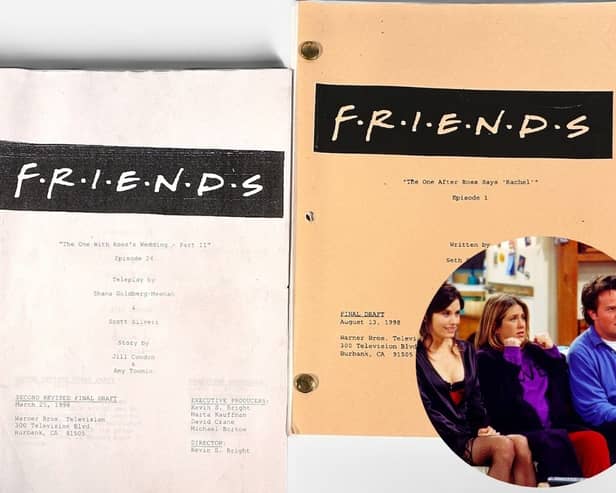 Scripts for two Friends episodes are going on sale at a Southsea auction house.