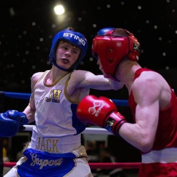Gosport boxer Jack Harrop, left, incredibly boxed in the final of the England Boxing National Youth Championships hours after the death of his coach and 'father figure' Darren Blair.