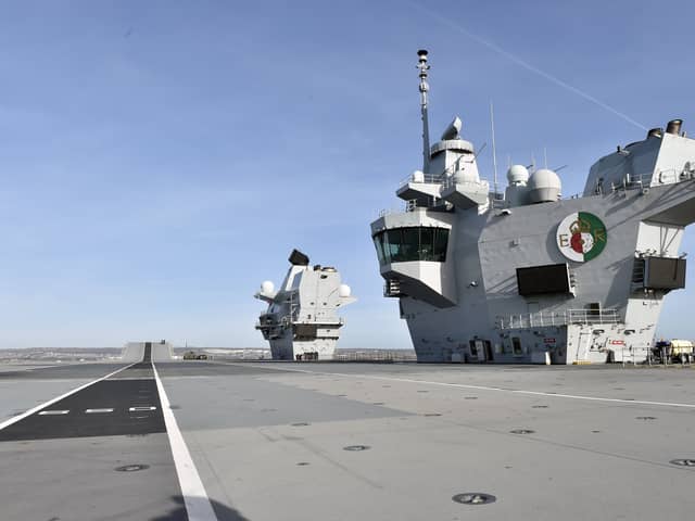 HMS Queen Elizabeth is due to sail to Rosyth in Scotland after a fault stopped her from sailing to the North Sea. Picture: Sarah Standing (010224-6156)