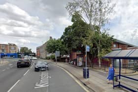 Police arrested a man on suspicion of assault in Kinnston Crescent, North End, this afternoon.