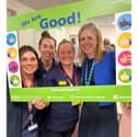 Portsmouth Hospitals University NHS Trust Chief Executive, Penny Emerit, celebrates with maternity staff after receiving a rating of "good" from CQC inspection.