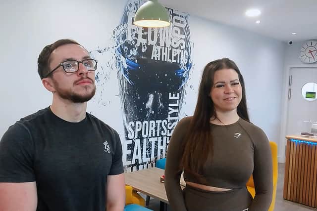Joe Johns, 26, of Copnor, and jen Noble, 27, of Baffins. Both are members of Pompey Health and Fitness Club. Picture: The News.