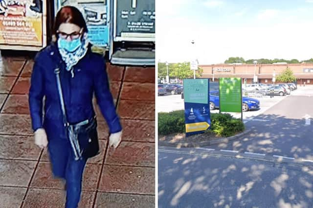 A man in his 90s was robbed near Waitrose in Locks Heath. Police are searching for this woman. Picture: Hampshire and Isle of Wight Constabulary/Google Street View.