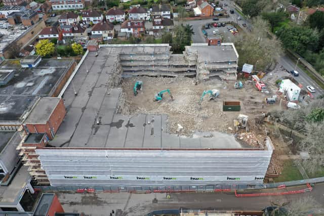 Demolition at Osborn Road multi-storey car park. Picture: HWM Group