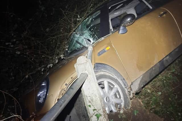Two people escaped unharmed following a crash in Romsey. Picture: Hampshire police.
