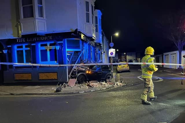 The Lawrence Arms, Southsea in the wake of the crash