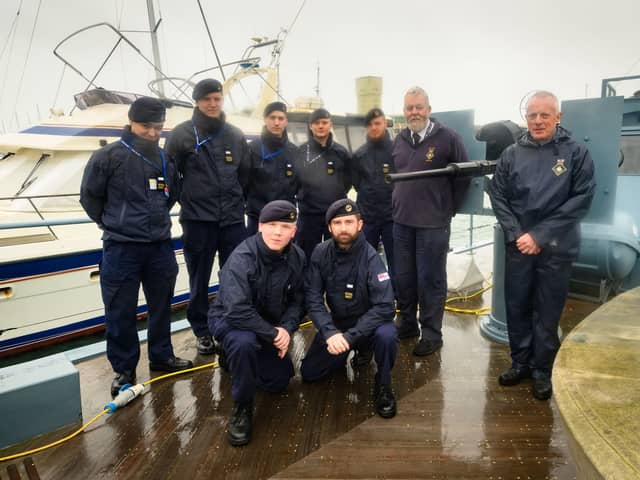 Sailors from Victory Squadron, HMS Collingwood, visited HMS Medusa in Gosport, a Harbour Defence Motor Launch (HDML) Built in 1943 and saw service during D-Day. Picture: Keith Woodland.
