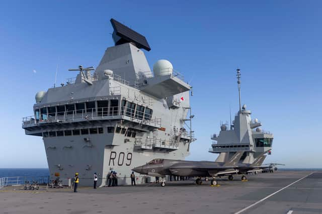 F35-B Lightning jets landing on HMS Prince of Wales, as the warship heads to a huge Nato mission. Picture: AS1 Amber Mayall RAF