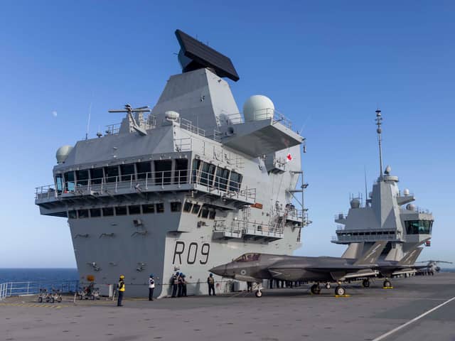 F35-B Lightning jets landing on HMS Prince of Wales, as the warship heads to a huge Nato mission. Picture: AS1 Amber Mayall RAF