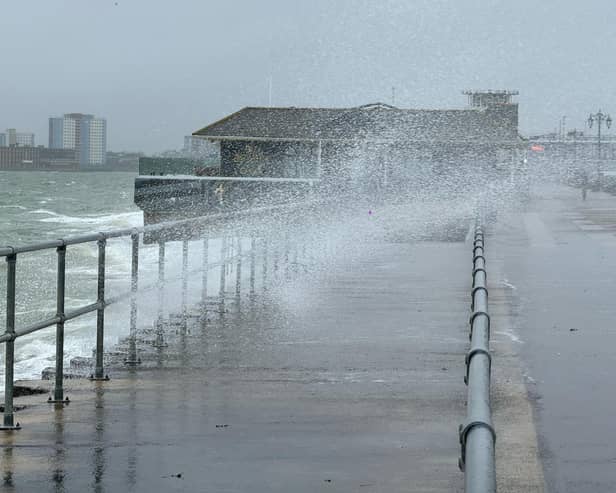 Yellow weather warnings have been issued as rain and wind continue to batter the city. 