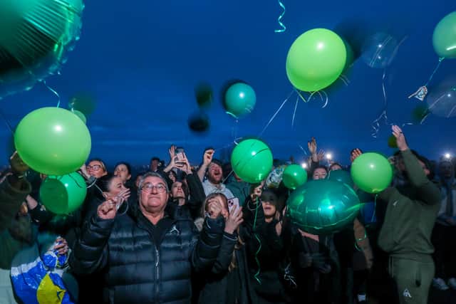 
Balloon release for baby Jax who would have been one today, at the top of Portsdown Hill. Picture: Chris Moorhouse (jpns 210224-44)

