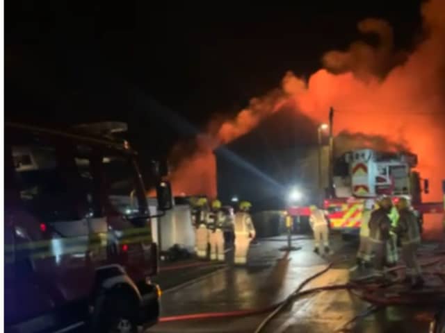 Fire crews continue to tackle a huge fire in Hill Head Road, Lee-On-The-Solent