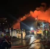 Fire crews continue to tackle a huge fire in Hill Head Road, Lee-On-The-Solent