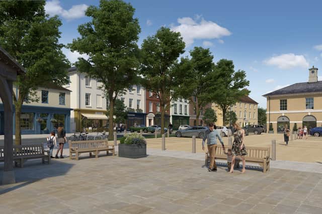 This is a depiction of Welborne Village Centre when it is completed. Plans are in place for a doctor's surgery and pharmacy but there are concerns existing surgeries will be overwhelmed if they are opened later in the development process.
