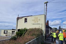 The Osborne View pub in Hill Head, which was destroyed by a fire.