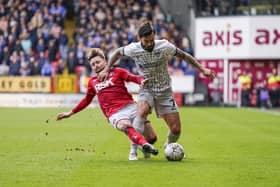 Marlon Pack in action for Pompey against Charlton at The Valley