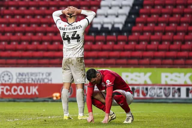 Myles Peart-Harris is disappointed at the final whistle following a goalless draw at Charlton. Picture: Jason Brown/ProSportsImages