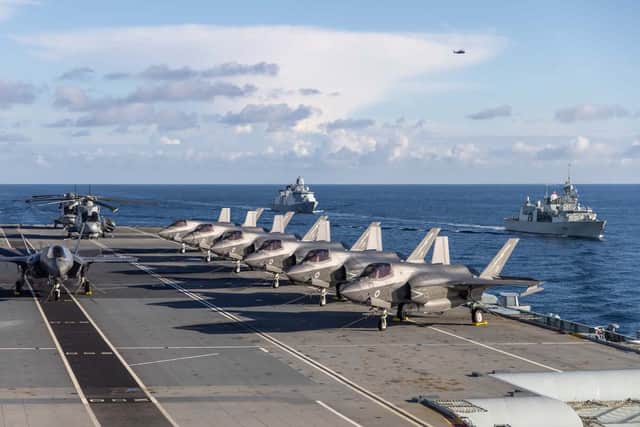 F-35B fighter jets aboard HMS Prince of Wales. Picture: AS1 Amber Mayall RAF