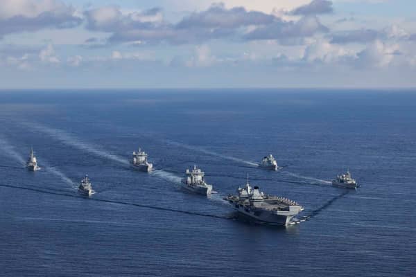 HMS Prince of Wales sailing alongside Nato allies during Exercise Joint Warrior. MPs are warning that the UK is relying on supporting nations too much.