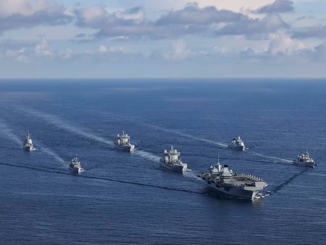 HMS Prince of Wales sailing alongside Nato allies during Exercise Joint Warrior. MPs are warning that the UK is relying on supporting nations too much.