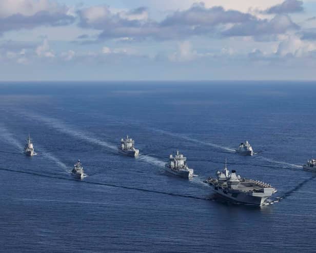 HMS Prince of Wales sailing alongside Nato allies during Exercise Joint Warrior. MPs are warning that the UK is relying on supporting nations too much.