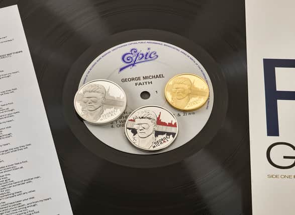 Pop legend George Michael has been immortalised in the Royal Mint's new coin collection. (Credit: The Royal Mint/PA Wire)