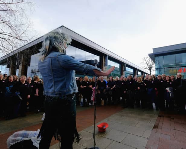 Shoppers at Whiteley were treated to a surprise rendition of Tina Turner's 'Proud Mary' by 100 strong flash mob who were raising money for Comic Relief