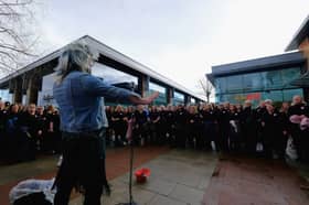 Shoppers at Whiteley were treated to a surprise rendition of Tina Turner's 'Proud Mary' by 100 strong flash mob who were raising money for Comic Relief