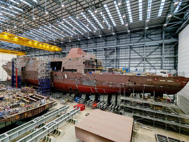 HMS Venturer at the shipbuilding factory in Scotland. She has now been affiliated with Essex. Picture: Royal Navy.