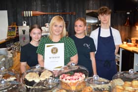 Cross Kitchen in Emsworth has been nominated for the 'best cafe' category of the Muddy Stilettos Awards 2024. 
Pictured: (Left to Right) Chelsea Hext, Gemma Cross, Maddison Prior, Mason Lloyd